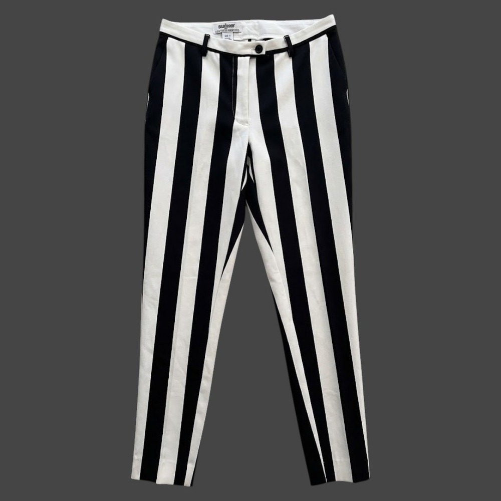 Beetlejuice Black White Striped Costume Pants Size 4 Halloween Party